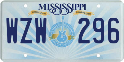 MS license plate WZW296