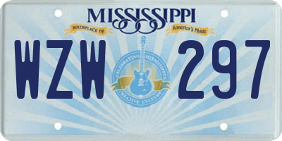 MS license plate WZW297