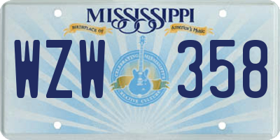 MS license plate WZW358