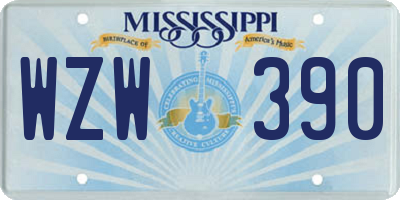 MS license plate WZW390