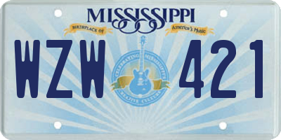 MS license plate WZW421