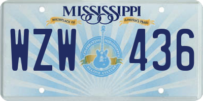 MS license plate WZW436