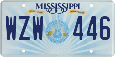 MS license plate WZW446