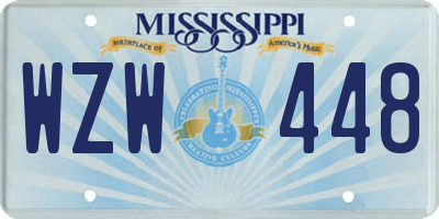 MS license plate WZW448