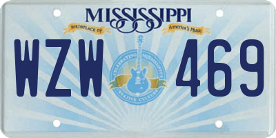 MS license plate WZW469