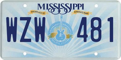 MS license plate WZW481