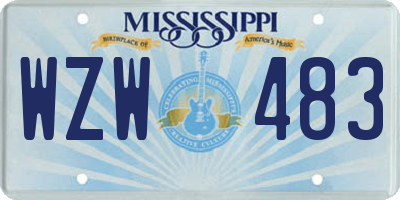 MS license plate WZW483