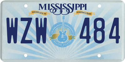 MS license plate WZW484