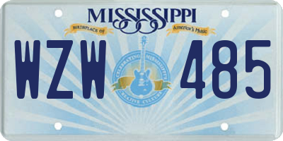 MS license plate WZW485