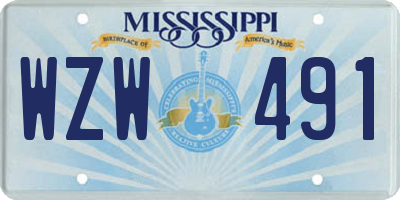 MS license plate WZW491