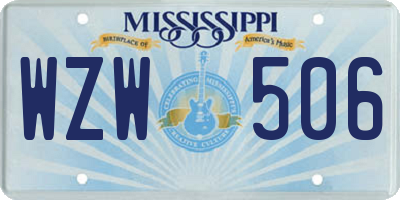 MS license plate WZW506