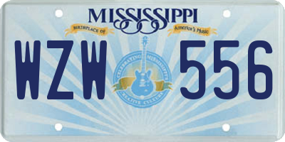 MS license plate WZW556