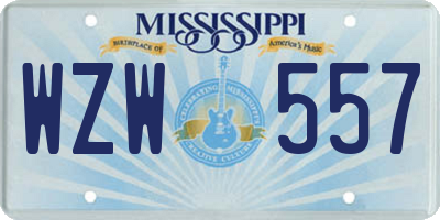 MS license plate WZW557
