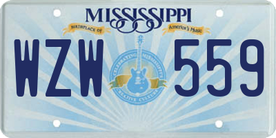 MS license plate WZW559