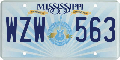 MS license plate WZW563