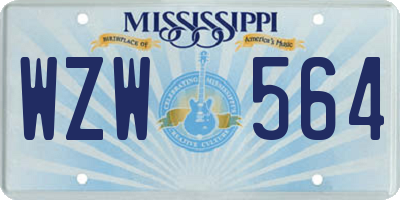 MS license plate WZW564