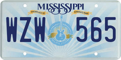 MS license plate WZW565