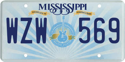 MS license plate WZW569