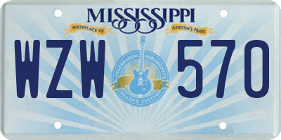 MS license plate WZW570