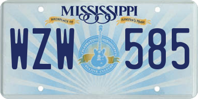MS license plate WZW585