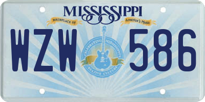 MS license plate WZW586