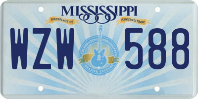 MS license plate WZW588