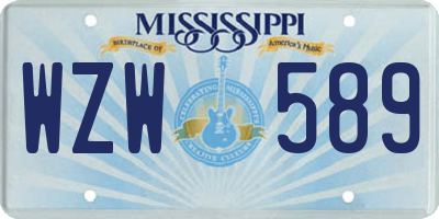 MS license plate WZW589