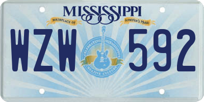 MS license plate WZW592