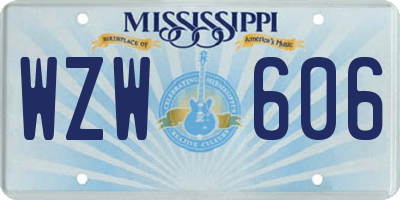 MS license plate WZW606