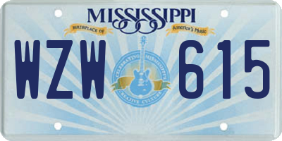 MS license plate WZW615