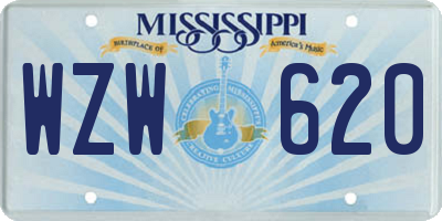 MS license plate WZW620