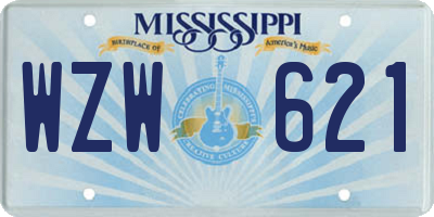 MS license plate WZW621