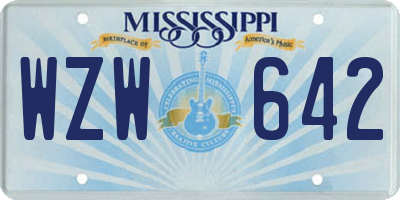 MS license plate WZW642