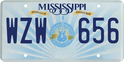 MS license plate WZW656
