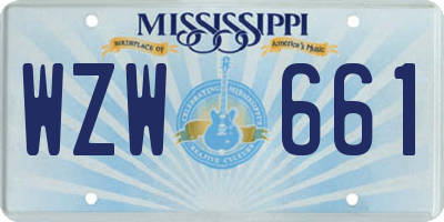 MS license plate WZW661