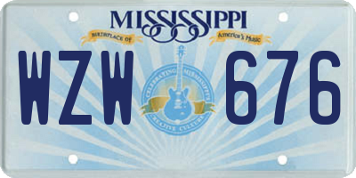 MS license plate WZW676