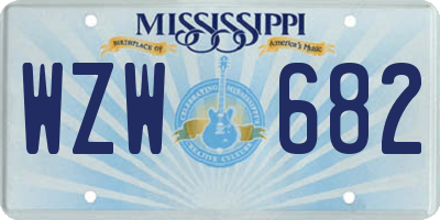 MS license plate WZW682
