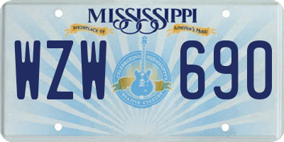 MS license plate WZW690