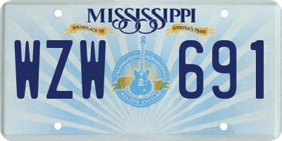 MS license plate WZW691