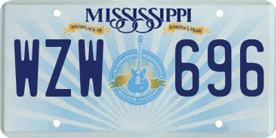 MS license plate WZW696