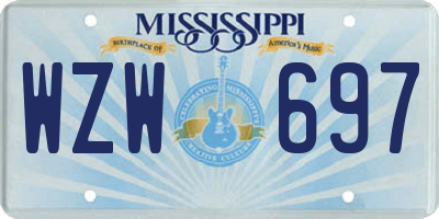 MS license plate WZW697