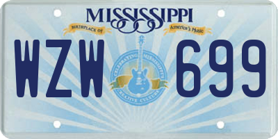 MS license plate WZW699