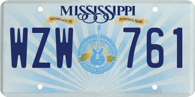 MS license plate WZW761