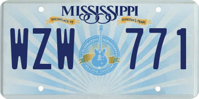 MS license plate WZW771