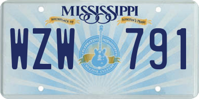 MS license plate WZW791
