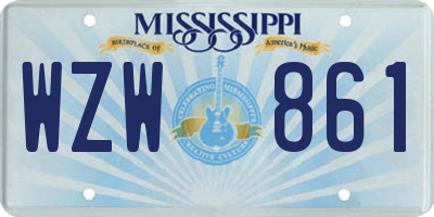 MS license plate WZW861