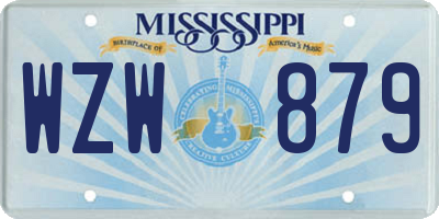 MS license plate WZW879