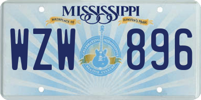 MS license plate WZW896