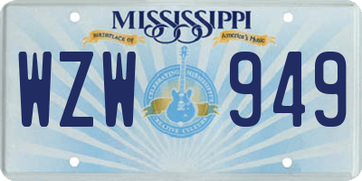MS license plate WZW949