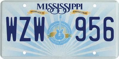 MS license plate WZW956